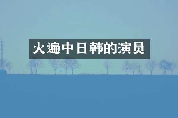 火遍中日韩的演员