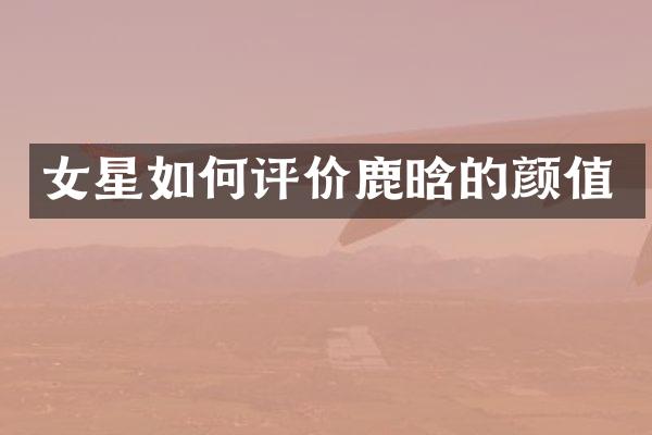 女星如何评价鹿晗的颜值