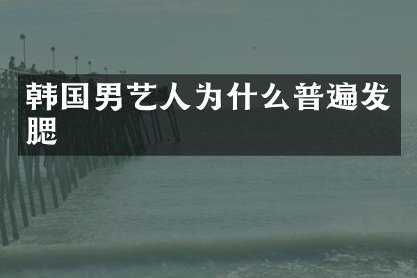 韩国男艺人为什么普遍发腮