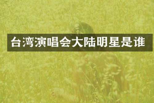 台湾演唱会大陆明星是谁