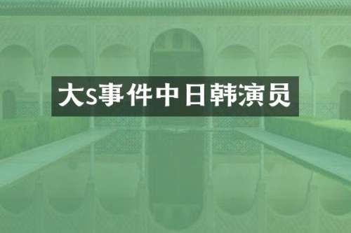 大s事件中日韩演员