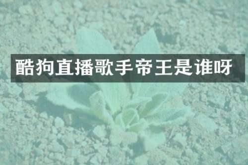酷狗直播歌手帝王是谁呀