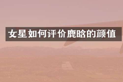 女星如何评价鹿晗的颜值