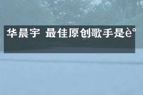 华晨宇 最佳原创歌手是谁