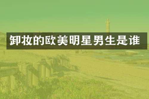 卸妆的欧美明星男生是谁