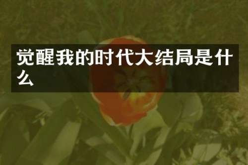 觉醒我的时代大结局是什么