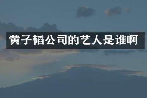 黄子韬公司的艺人是谁啊