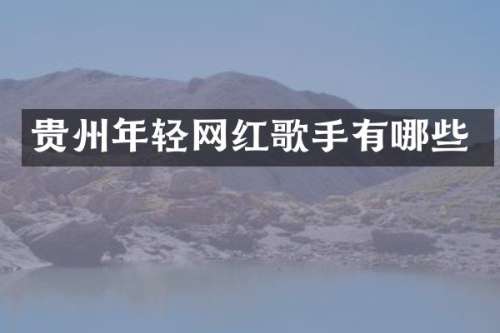 贵州年轻网红歌手有哪些