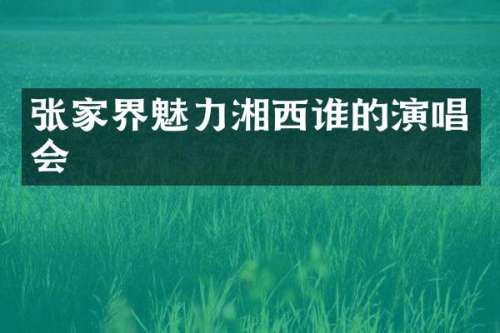 张家界魅力湘西谁的演唱会