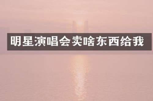 明星演唱会卖啥东西给我