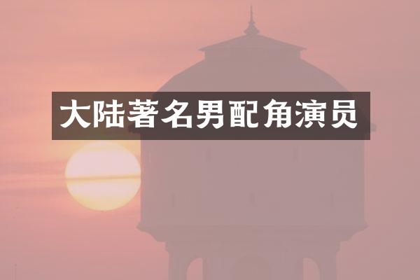 大陆著名男配角演员