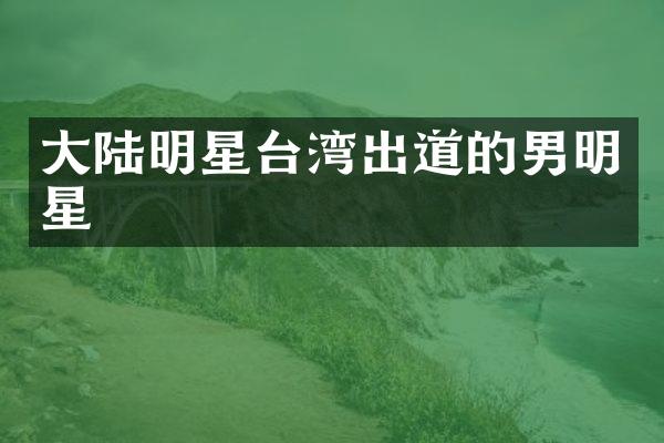 大陆明星台湾出道的男明星