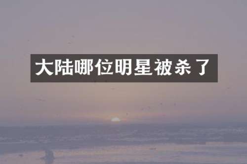 大陆哪位明星了
