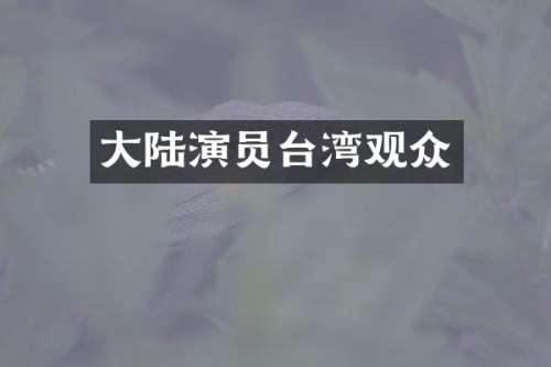 大陆演员台湾观众