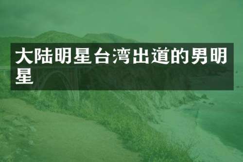 大陆明星台湾出道的男明星