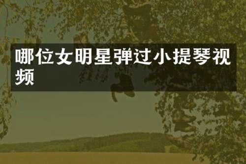 哪位女明星弹过小提琴视频