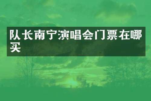 队长南宁演唱会门票在哪买