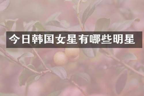 今日韩国女星有哪些明星