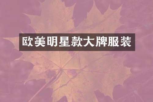 欧美明星款大牌服装