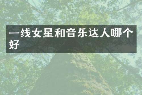 一线女星和音乐达人哪个好
