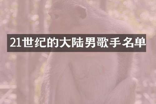 21世纪的大陆男歌手名单