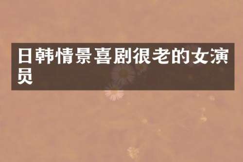 日韩情景喜剧很老的女演员