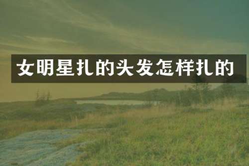 女明星扎的头发怎样扎的