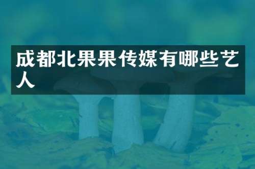 成都北果果传媒有哪些艺人