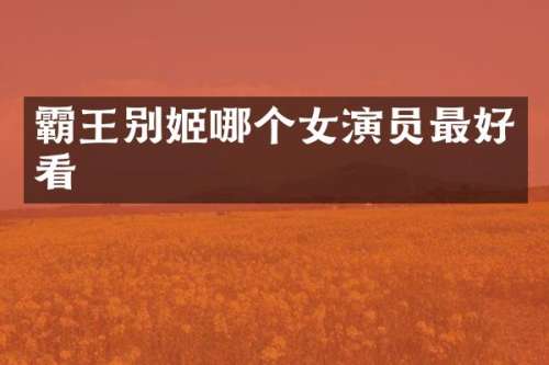 霸王别姬哪个女演员最好看