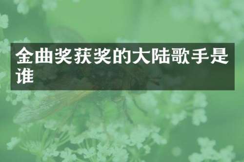 金曲奖的大陆歌手是谁
