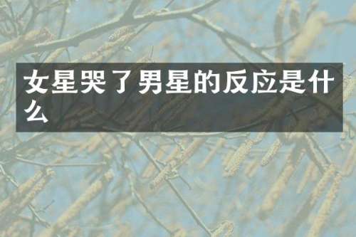 女星哭了男星的反应是什么