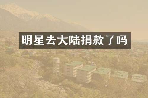 明星去大陆捐款了吗