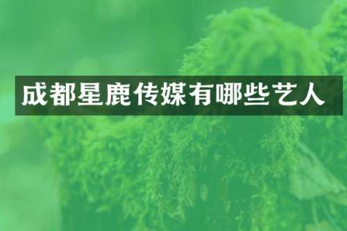 成都星鹿传媒有哪些艺人