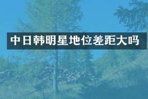 中日韩明星地位差距大吗
