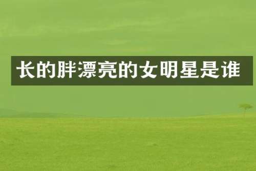 长的胖漂亮的女明星是谁
