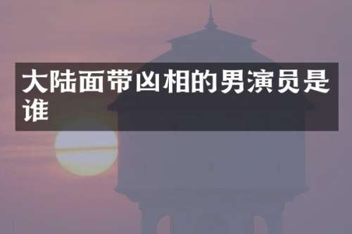 大陆面带凶相的男演员是谁