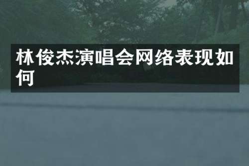 林俊杰演唱会网络表现如何