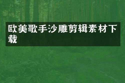 欧美歌手沙雕剪辑素材下载