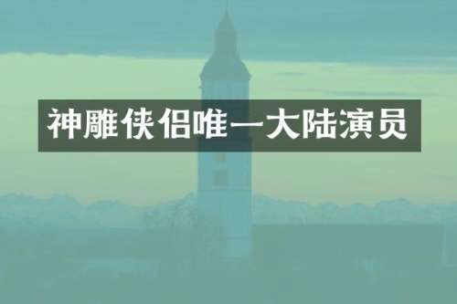 神雕侠侣唯一大陆演员