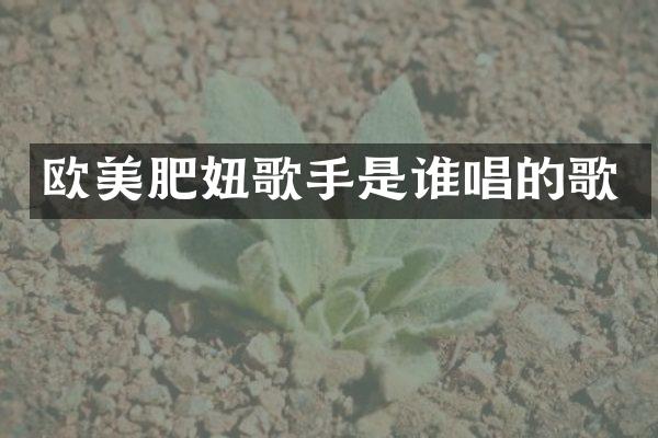 欧美肥妞歌手是谁唱的歌