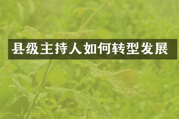 县级主持人如何转型发展