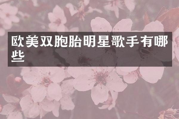 欧美双胞胎明星歌手有哪些