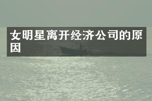 女明星离开经济公司的原因