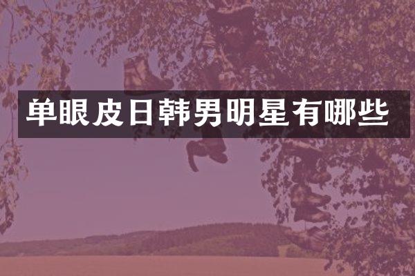 单眼皮日韩男明星有哪些