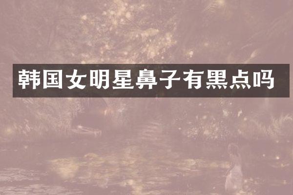 韩国女明星鼻子有黑点吗