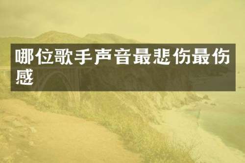哪位歌手声音最悲伤最伤感
