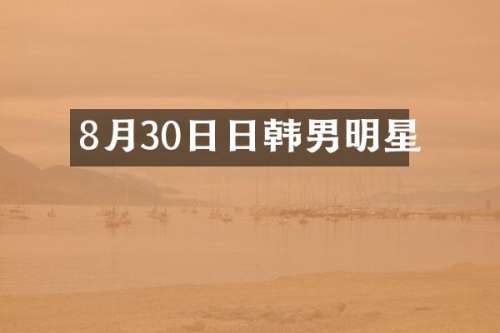 8月30日日韩男明星