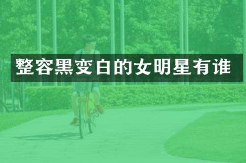 整容黑变白的女明星有谁
