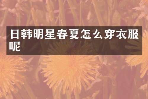 日韩明星春夏怎么穿衣服呢