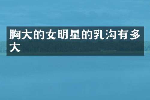 大的女明星的有多大